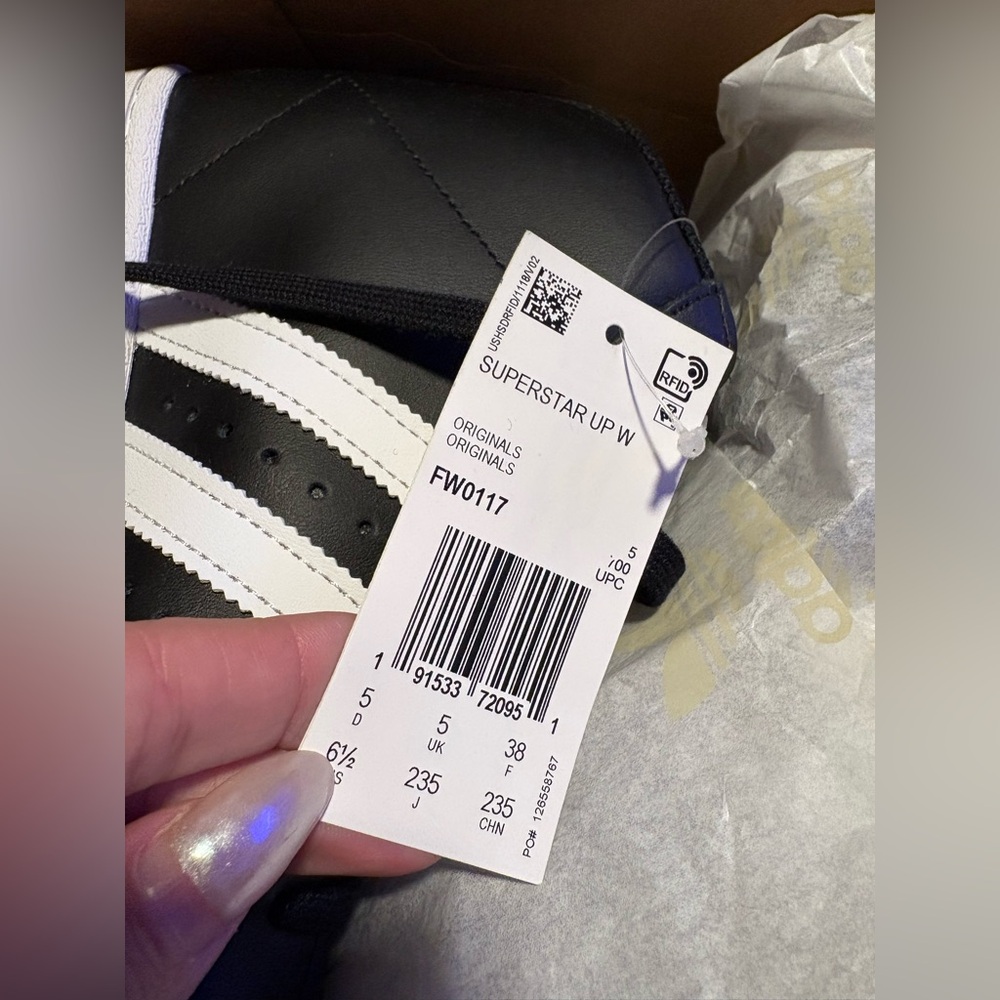 Adidas Superstar Concealed Wedge High Top Sneakers 6.5 New in box - Picture 5 of 5